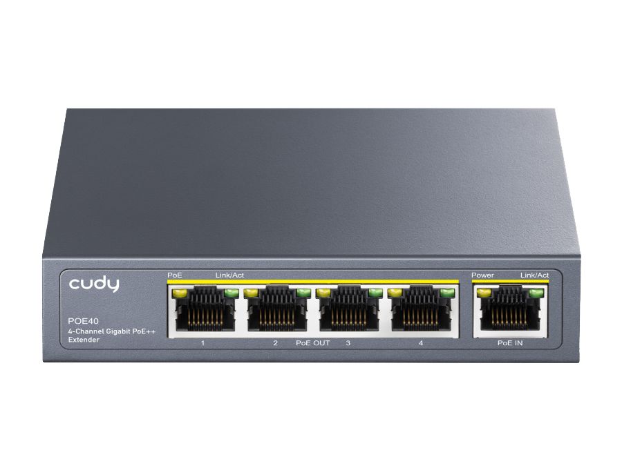 Cudy: 4 Port Gigabit PoE 1 PoE+ Input 60W Switch / Extender | POE40