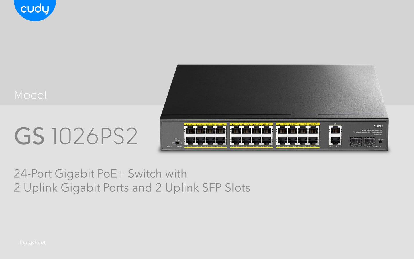 Cudy 24 Port Gigabit PoE 280W 2 Gigabit 2SFP Switch