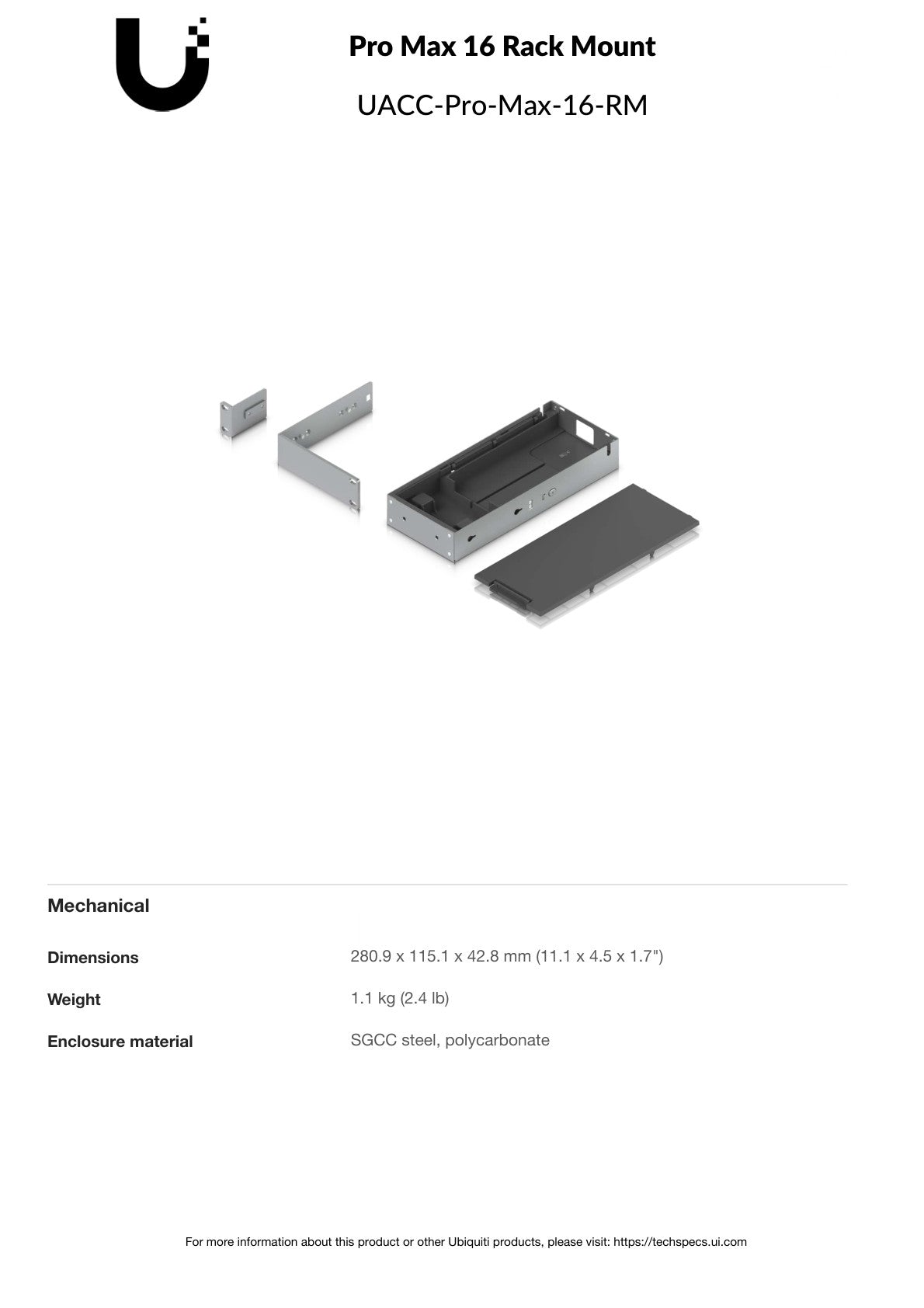 Ubiquiti UniFi Pro Max 16 Rack-Mount Kit
