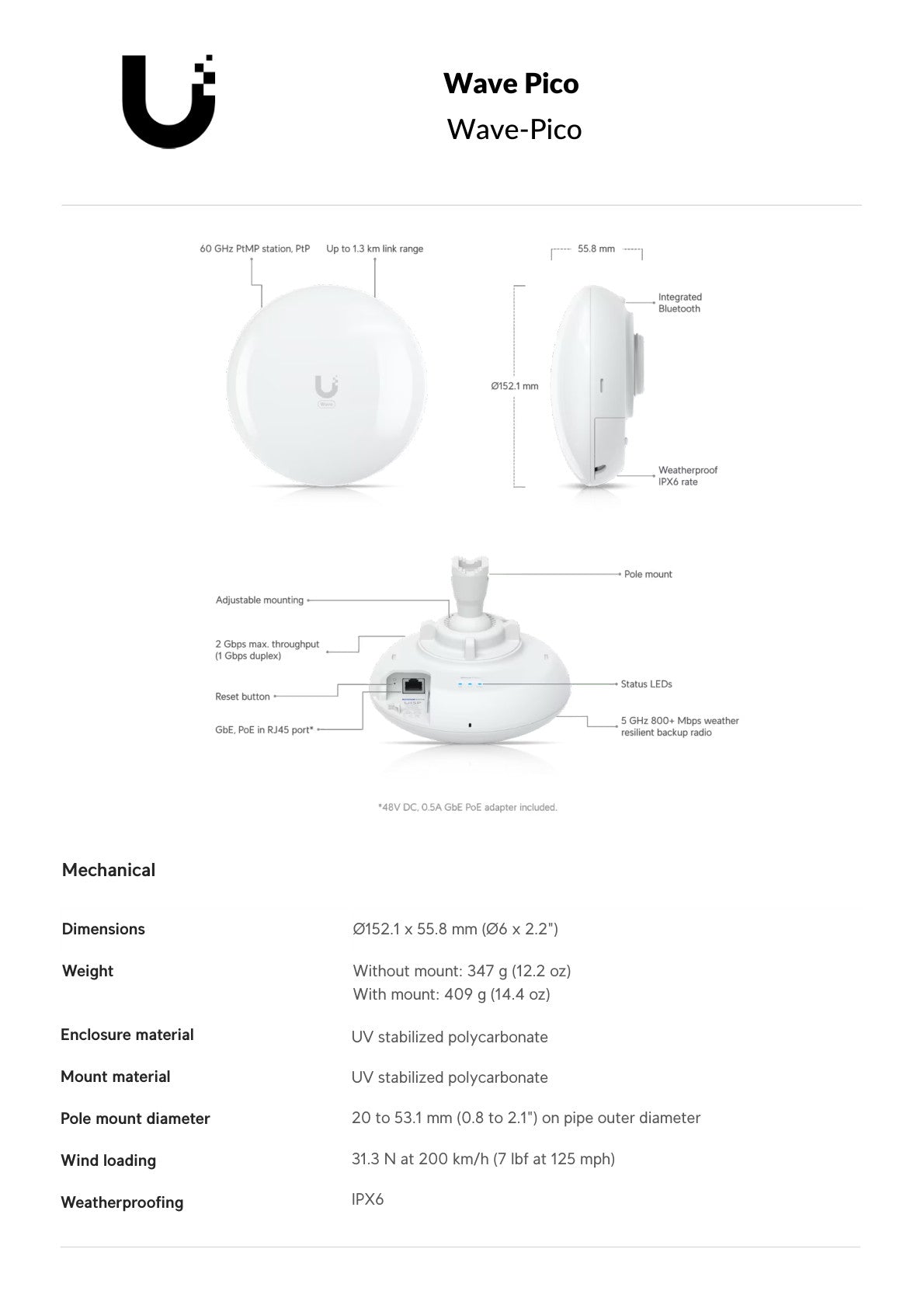 Ubiquiti UISP 60GHz/5GHz Wave Pico Radio