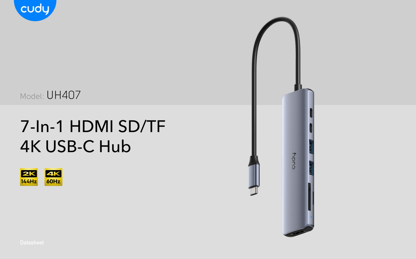 Cudy 7-in-1 4K 60Hz HDMI USB-A and USB-C Hub