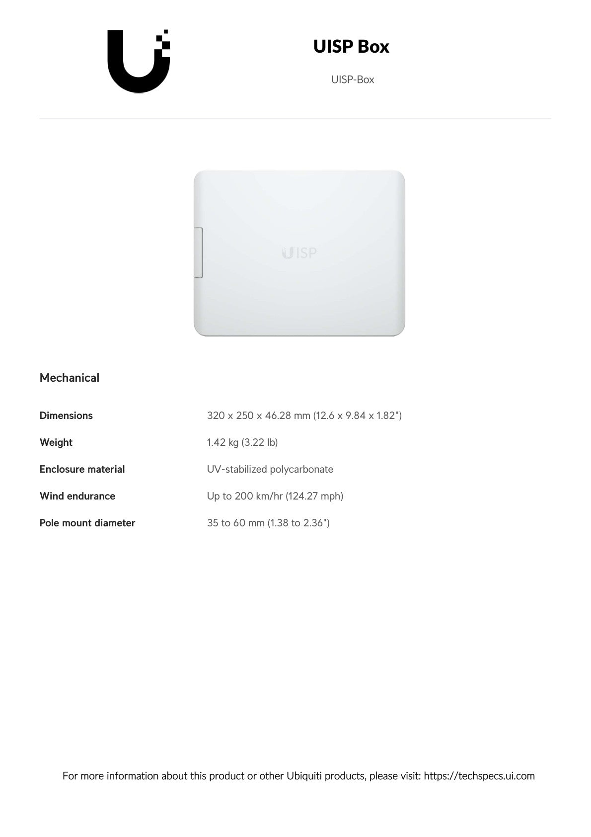 Ubiquiti UISP IPX6 Enclosure for UISP-R and UISP-S