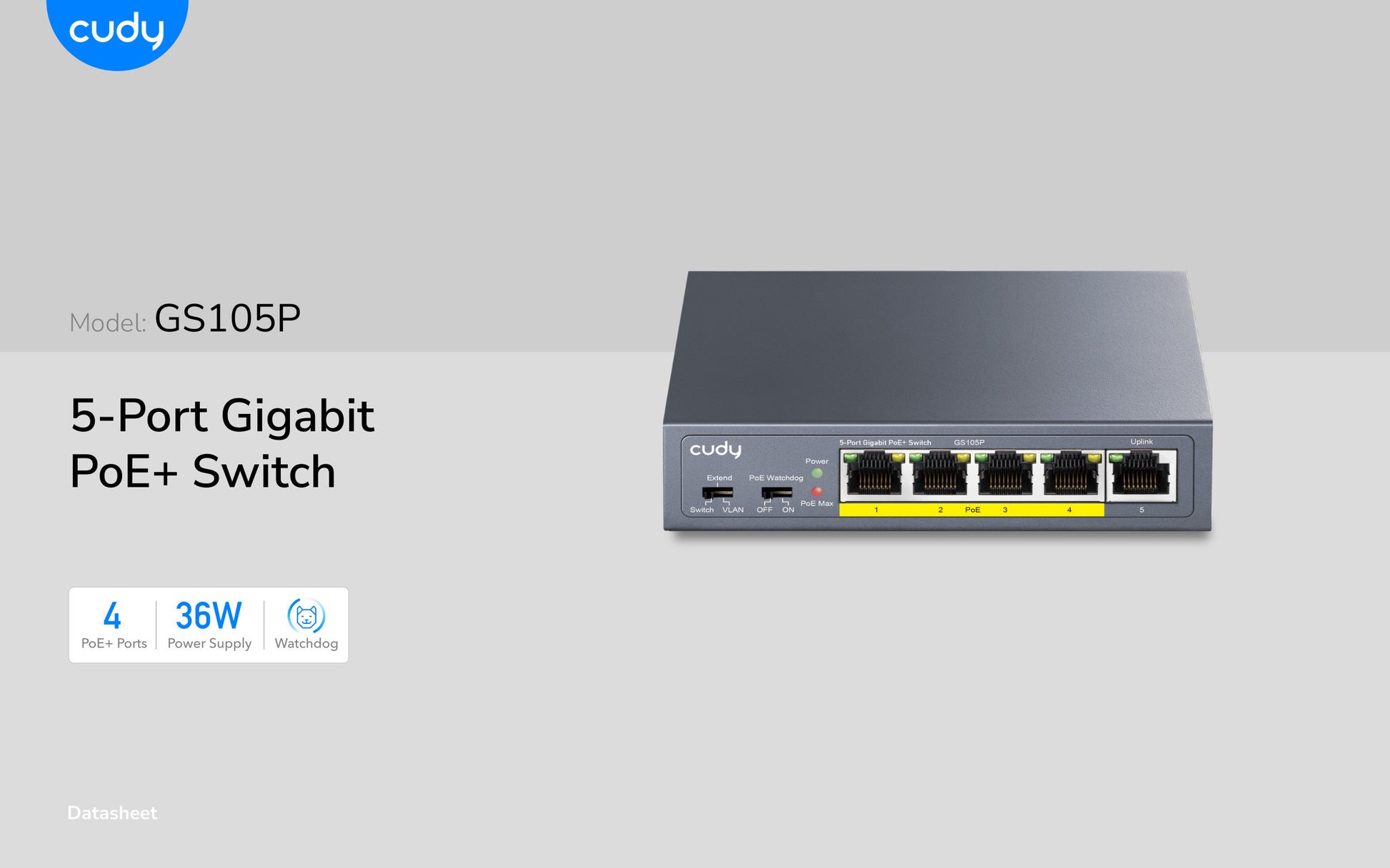 Cudy 5 Port Gigabit 4 PoE 31W Switch