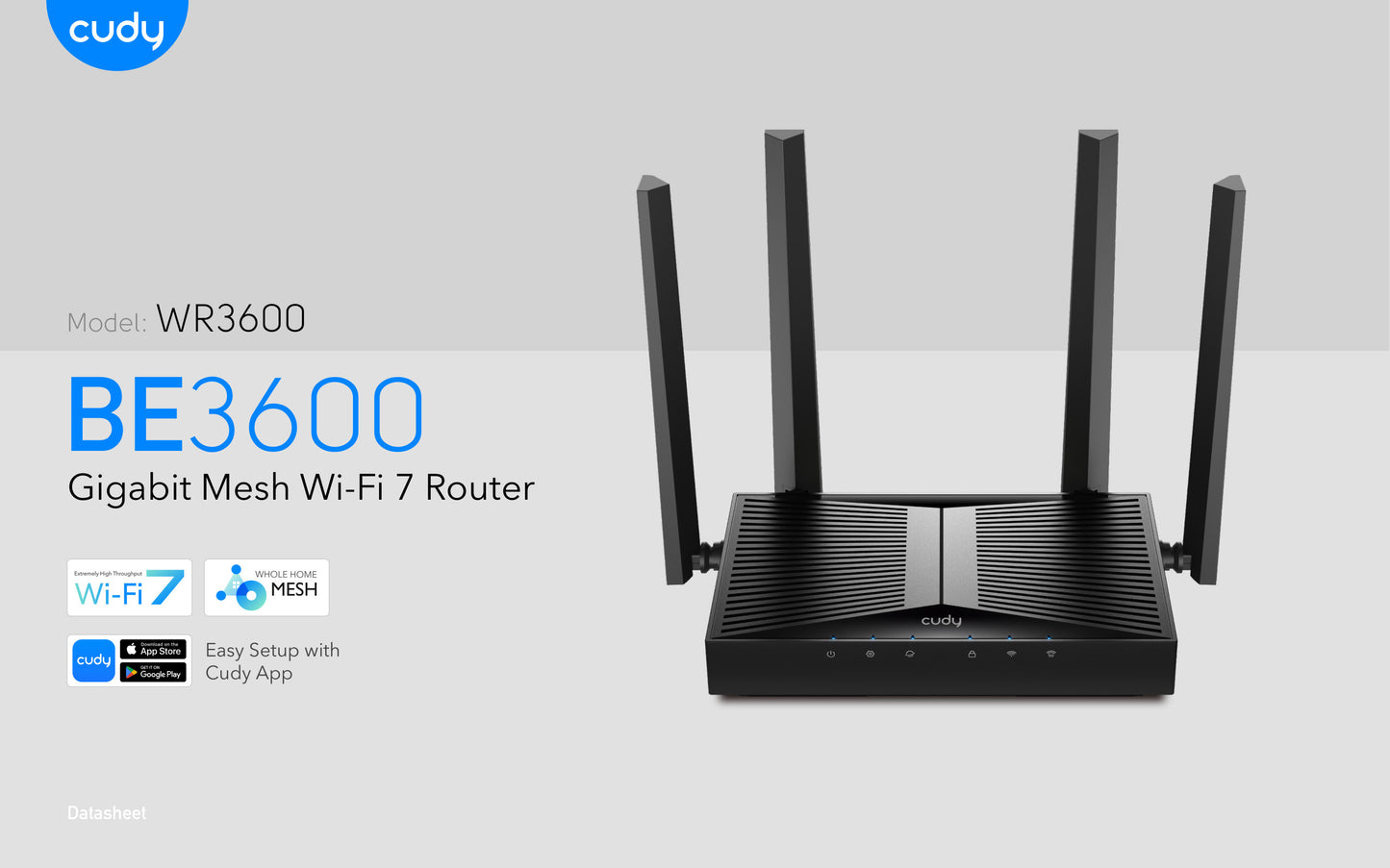 Cudy Dual Band WiFi 7 3600Mbps 5dBi Gigabit Mesh Router