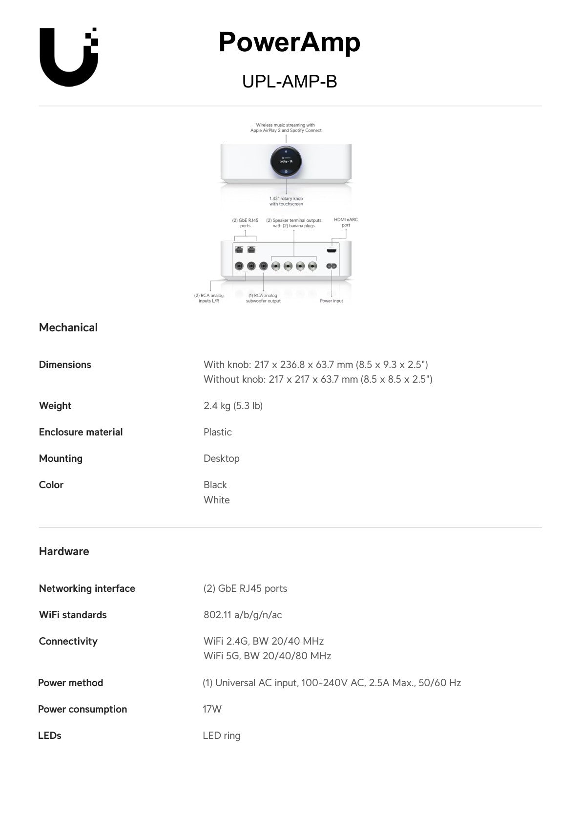 Ubiquiti UniFi PowerAmp Black