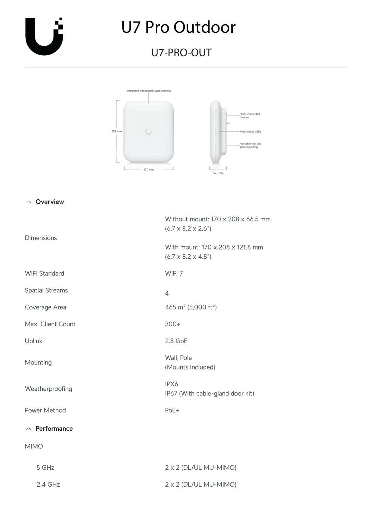 Ubiquiti UniFi WiFi 7 Pro Outdoor Tri-Band AP