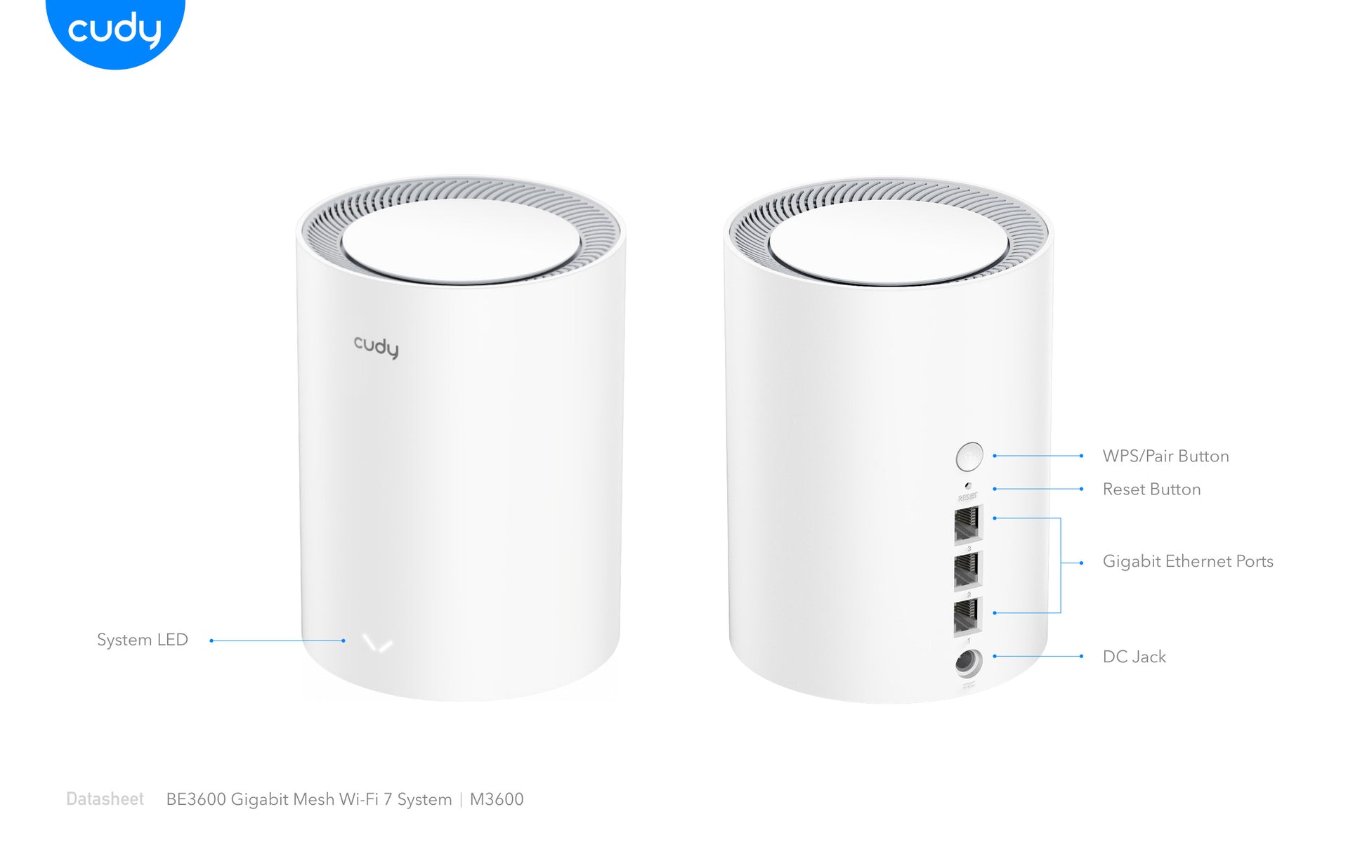 Cudy Dual Band WiFi 7 3600Mbps Gigabit Mesh Router (3-Pack)