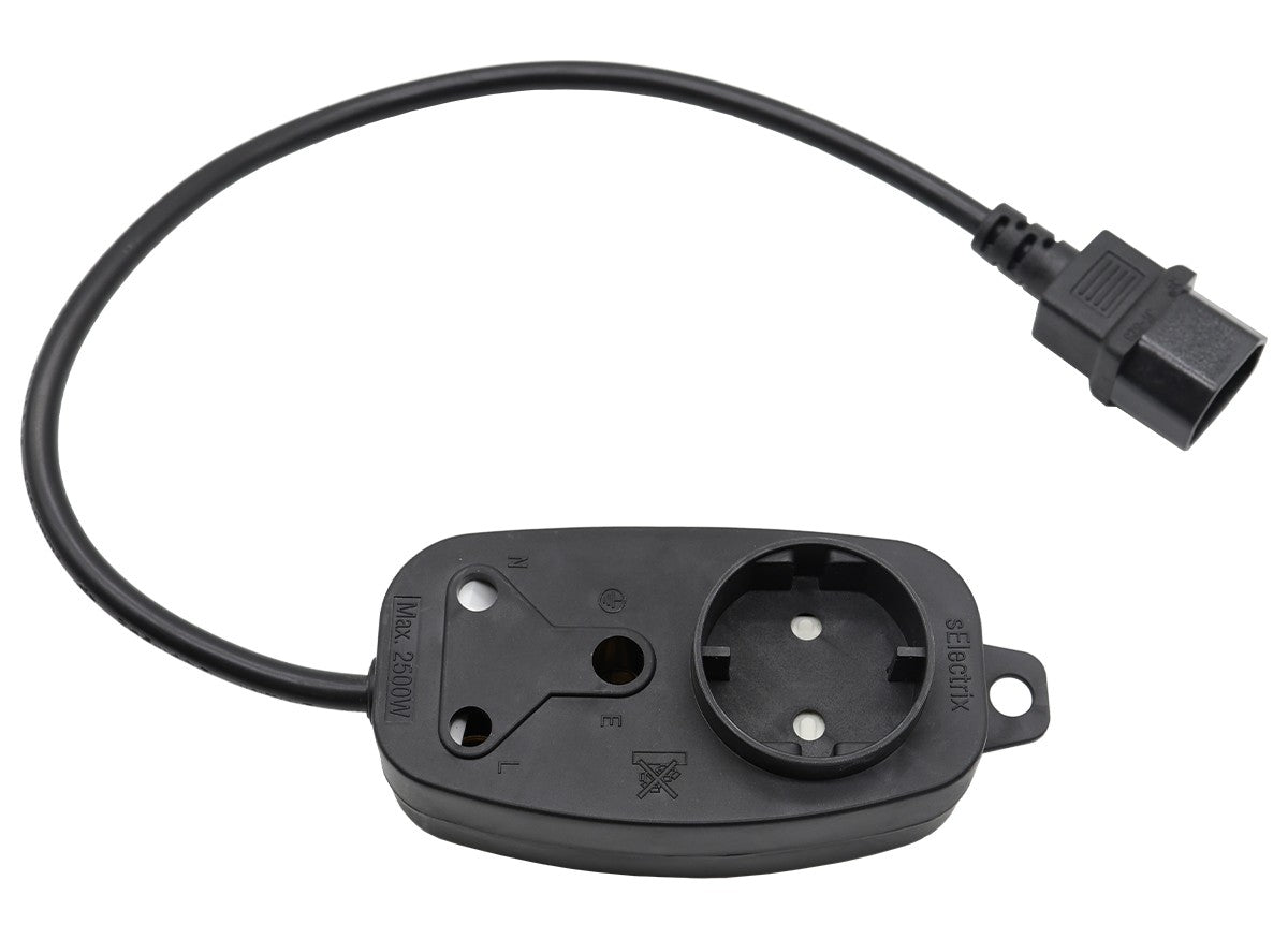 Multi Plug 1x16A 1x5A 0.5m IEC Cord Black