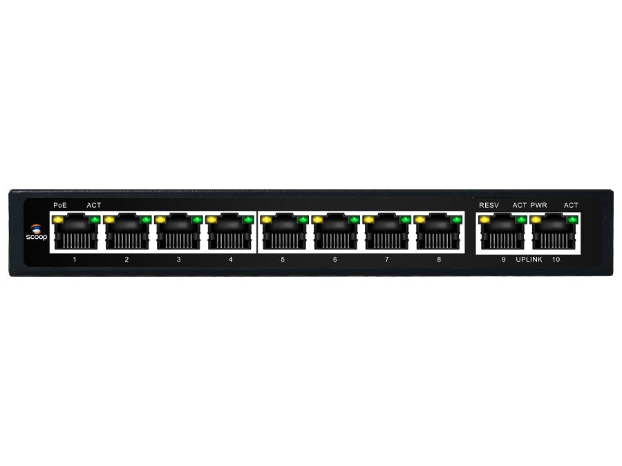 Scoop 10 Port Fast Ethernet 8 PoE 96W Switch