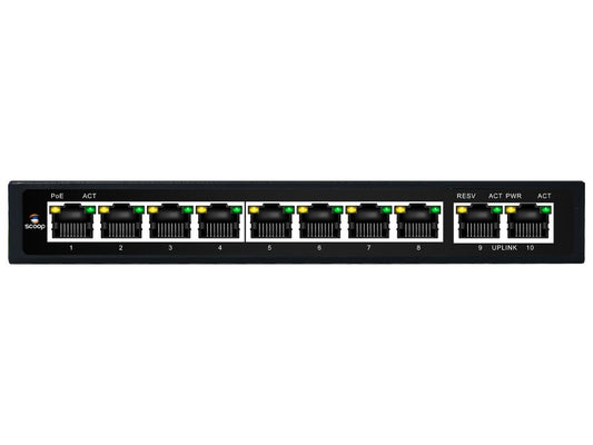 Scoop 10 Port Fast Ethernet 8 PoE 96W Switch