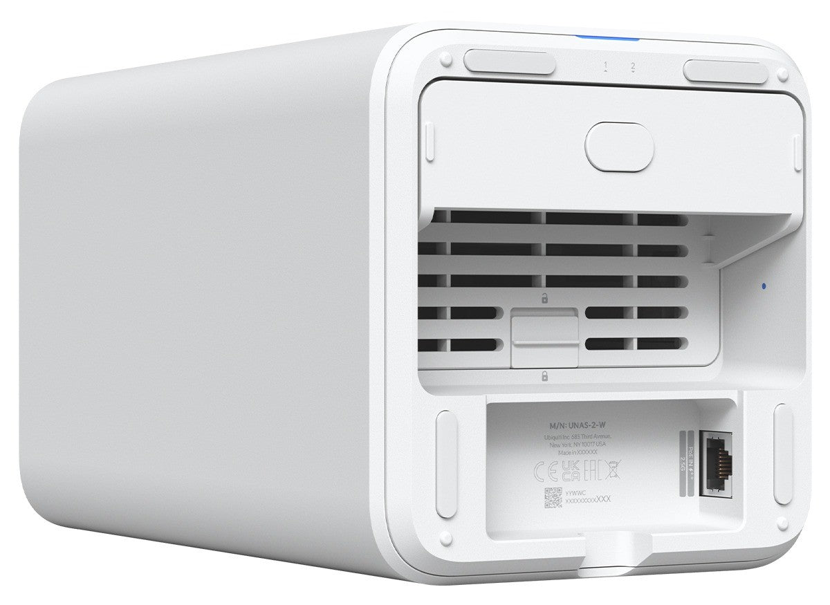 Ubiquiti UniFi White UNAS 2.5Gbps Ethernet 2x 3.5" HDD bays