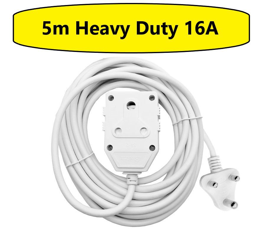 5M Heavy Duty 16A Extension Electrical Lead / Cord / Cable