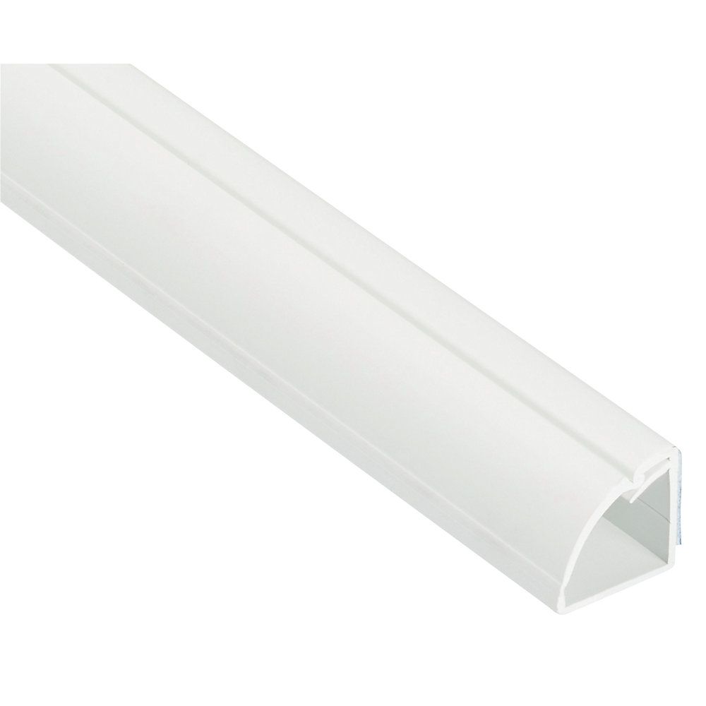 D-Line: ¼ Round Cable Management Trunking 22mm x 22mm x 2m White