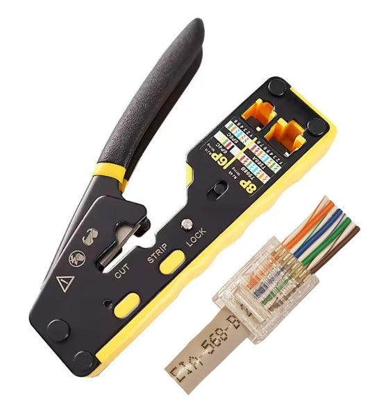 EZ Pass-through: RJ45 Network Cable Crimp Tool: Cat5e / CAT6 / RJ45 /RJ11