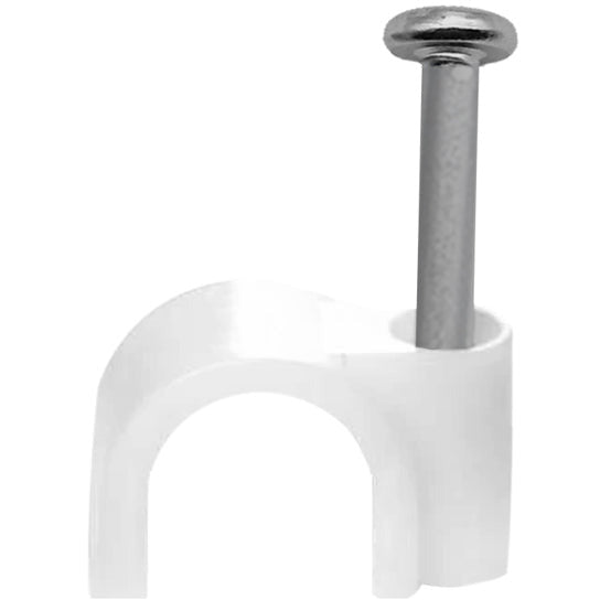 6mm Cable Clips 100 Pack White