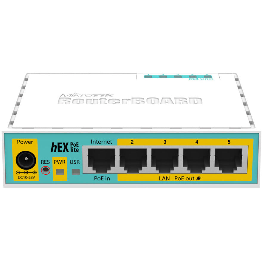 MikroTik hEX PoE Lite 5 Port Ethernet 4 PoE Router | RB750UPr2