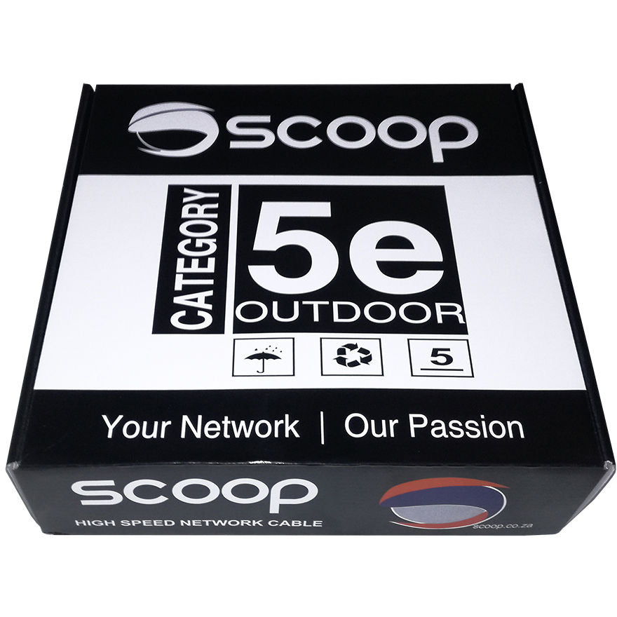 Scoop 100m Box Cat5e Outdoor FTP CCA Cable