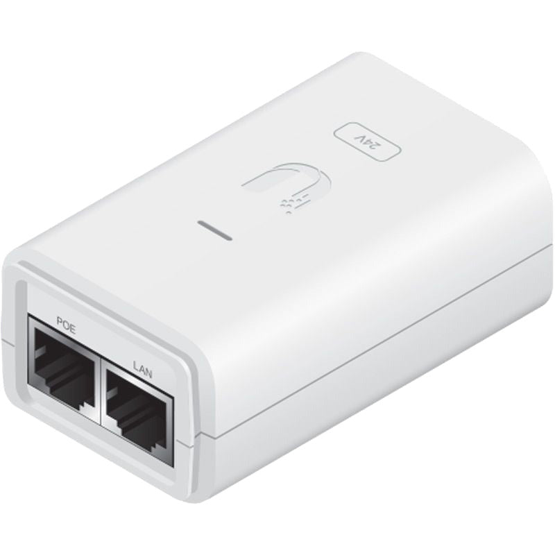 Ubiquiti Gigabit PoE Adapter 24V 24W with No Cable | POE-24-24W-WH